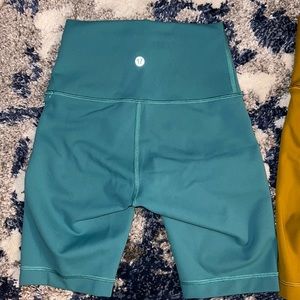 lululemon cyan biker shorts